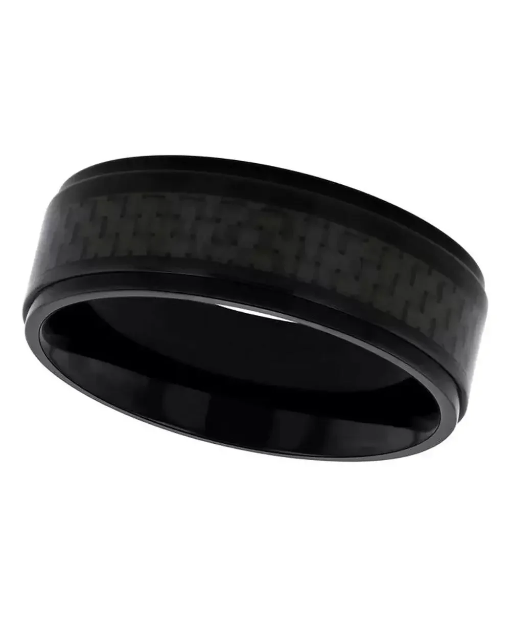 C&C Jewelry Macy's Men's Weave Inlay Lightweight Titanium Wedding Band - Size 11